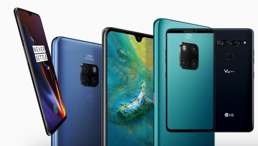 Oktober smartphone Mate 20 V40 ThinQ OnePlus 6T